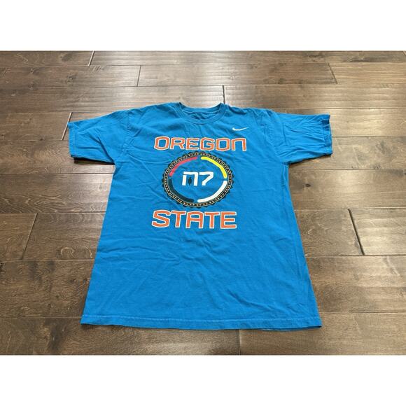 Nike Mens Blue Standard Fit N7 Oregon State Beavers Short Sleeve T-Shirt Size M - Picture 2 of 7
